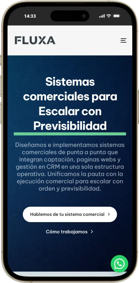 Captura de celular de Fluxa, pantalla 1