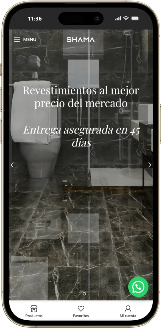 Captura de celular de Shama Revestimientos, pantalla 1