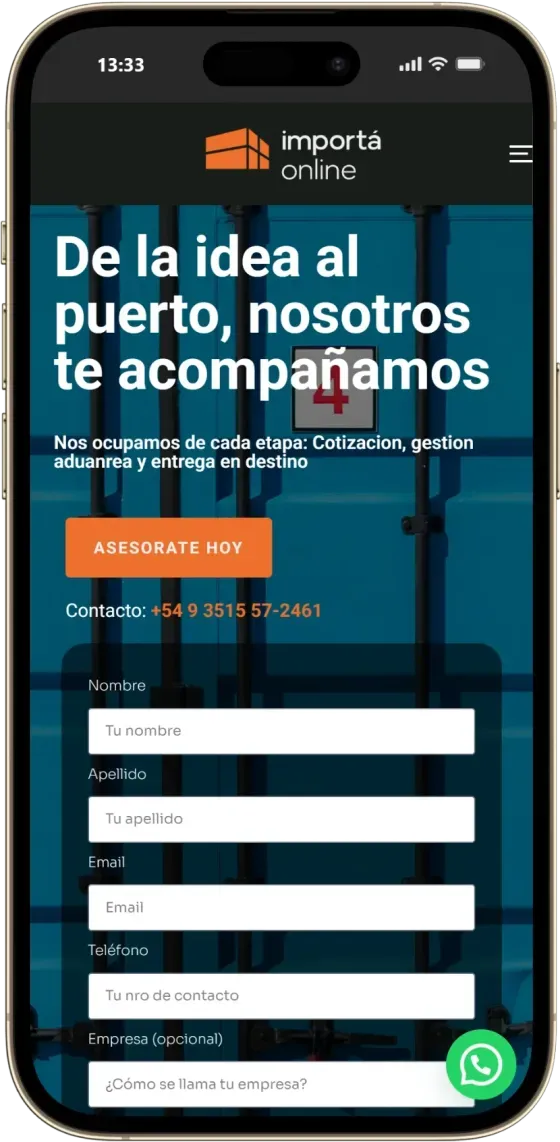 Captura de celular de Importa Online, pantalla 1
