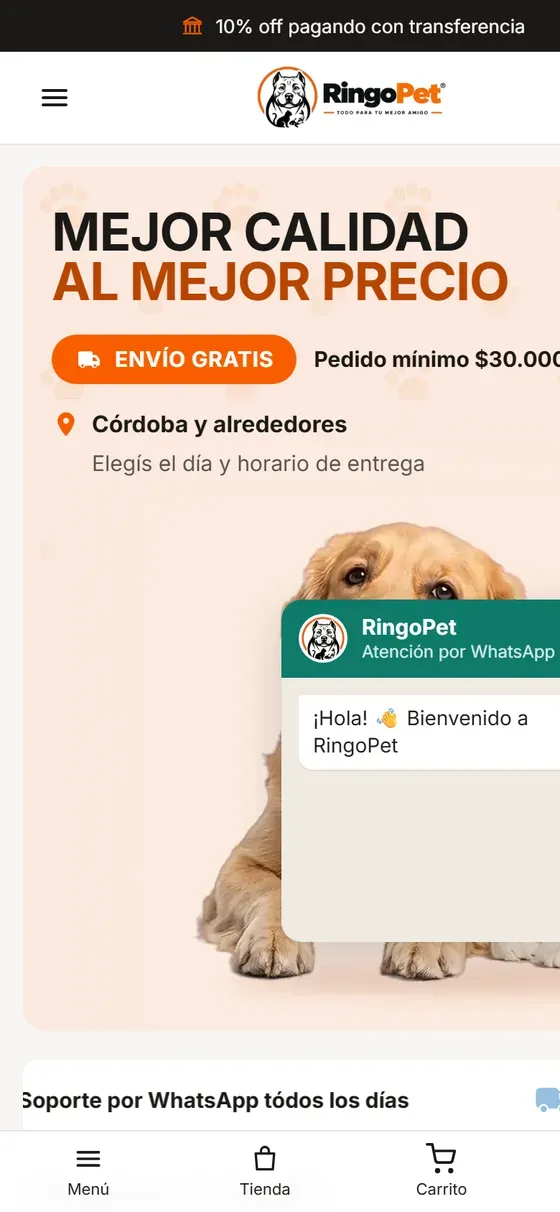 Captura de celular de RingoPet, pantalla 1