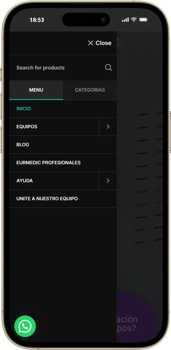 Captura de celular de Eurmedic, pantalla 2