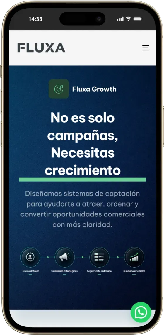 Captura de celular de Fluxa, pantalla 2