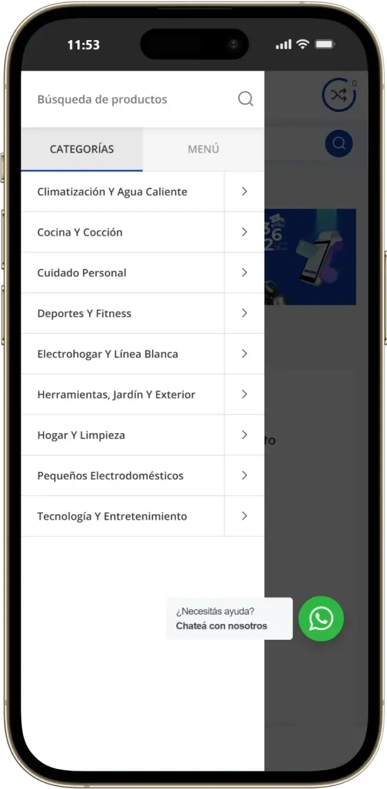 Captura de celular de EOH, pantalla 2