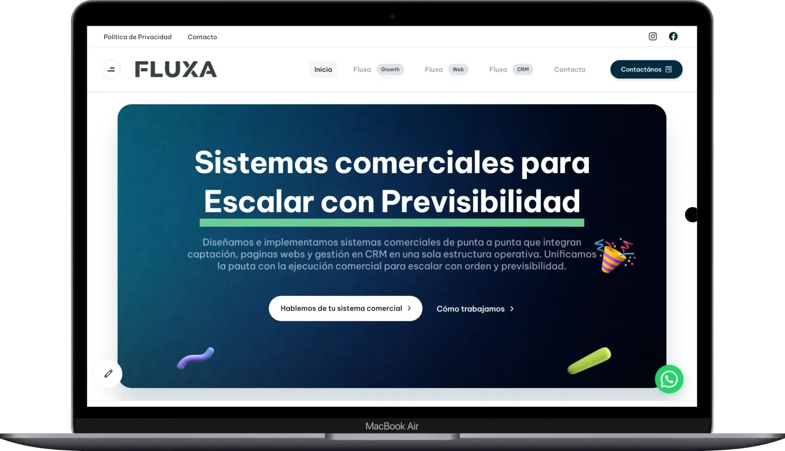 Captura de escritorio de Fluxa, pantalla 1