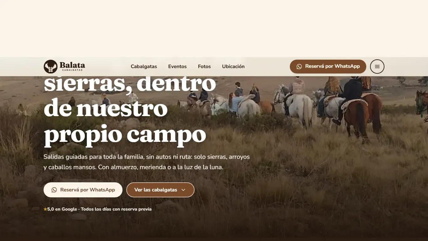 Captura de escritorio de Balata Cabalgatas, pantalla 3