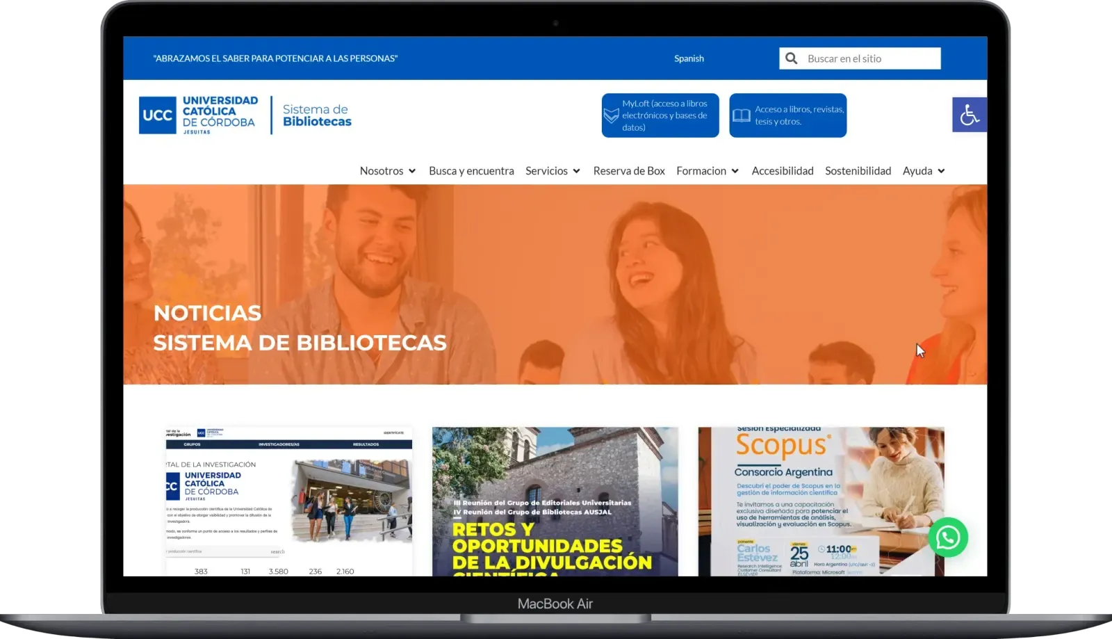 Captura de escritorio de Biblioteca UCC, pantalla 4