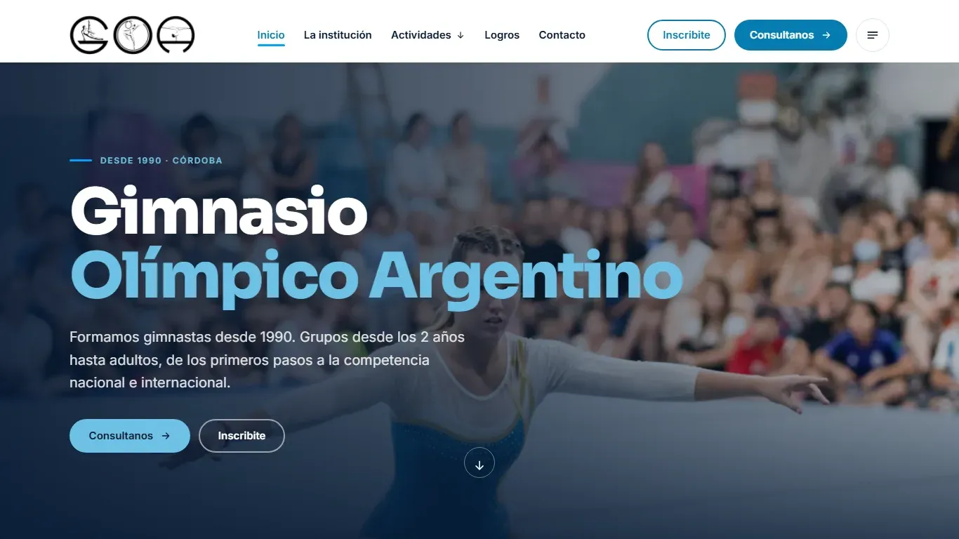 Portada del proyecto GOA, Gimnasio Olímpico Argentino